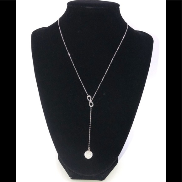 Jewelry - *New* 925 Sterling Silver Infinity Necklace with Crystal Ball